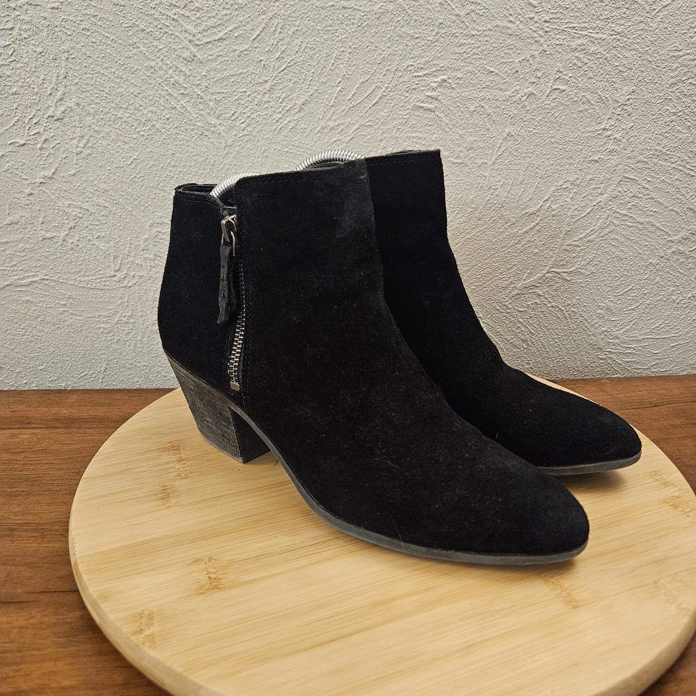 Frye & Co Boots Size 8.5 M Black Suede Ankle Judith Double Zip Womens‎